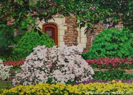 Duke Gardens in Bloom limited edition lithograph by Steven Ray Miller Durham NC artist