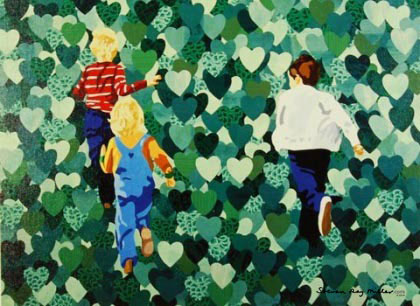 field of hearts limited edition giclee on canvas by Steven Ray Miller Durham NC artist