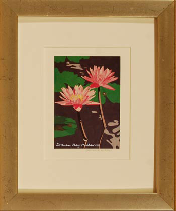 hawaiian lily pond Framed mini by Steven Ray Miller Durham NC artist