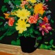 Joyful Bouquet original 3-D acrylic painting on glass by Steven Ray Miller Durham NC artist