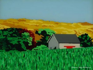 Middle Road Chilmark Marthas Vineyard original 3-D acrylic painting on glass by Steven Ray Miller Durham NC artist