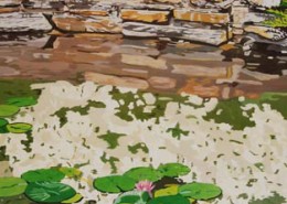 Reflections of Duke Gardens limited edition lithograph by Steven Ray Miller Durham NC artist