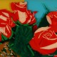 Roses original 3-D acrylic painting on glass by Steven Ray Miller Durham NC artist