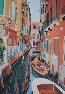 Small View of Venice limited edition lithograph by Steven Ray Miller Durham NC artist