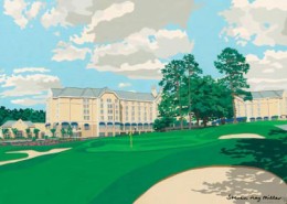 Washington Duke Inn & Golf Club limited edition lithograph by Steven Ray Miller Durham NC artist